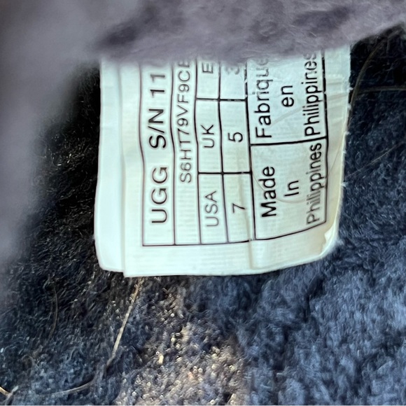 UGG navy blue Fluffy Slippers size 7 slides NWOT - Picture 7 of 10